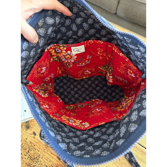 Quilted Keepers red blue quilted purse - Picture 4 of 6